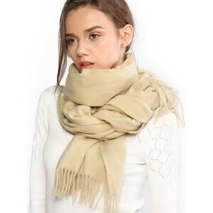 Winter Cashmere Wool Scarf Pashmina Shawl Wrap Stole for Women Warm Large